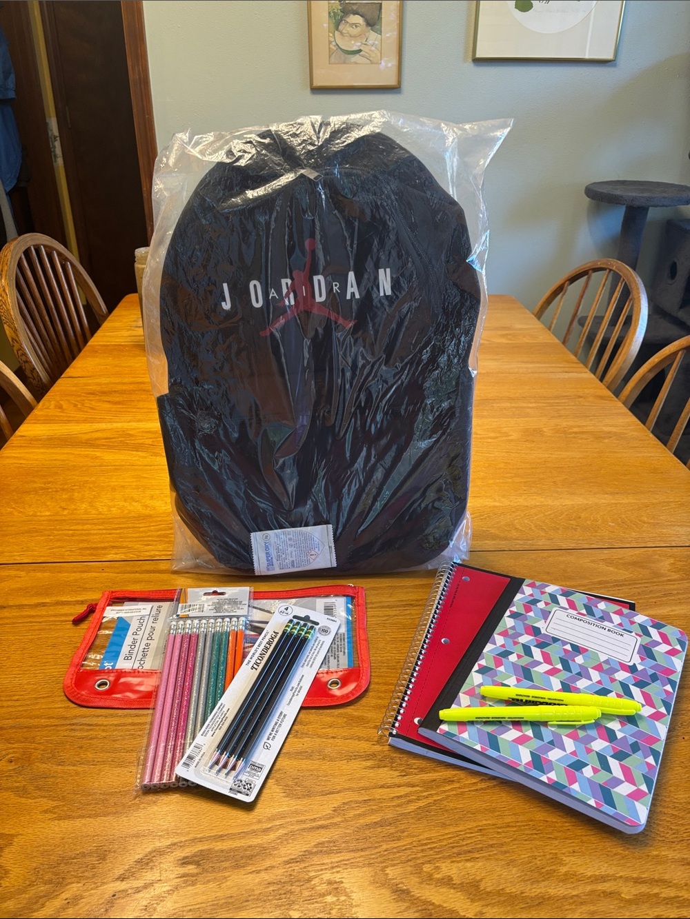Jordan Black and Red Backpack NWT Includes school supplies - Picture 10 of 10
